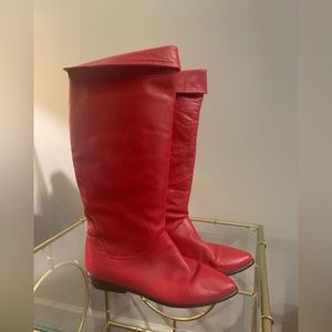 Red leather pixie/pirate vintage 1908’s boots SZ 6 “Connie”